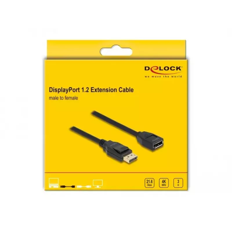 Cavo di prolunga DeLOCK DisplayPort 1.2 4K 60 Hz 3 m