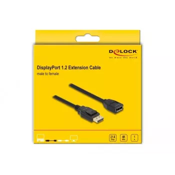 Cavo prolunga DisplayPort 1.2 DeLOCK 4K 60 Hz 1 m