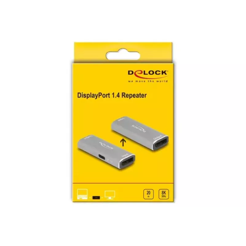 Ripetitore DisplayPort 1.4 DeLOCK 8K 30 Hz 20 m