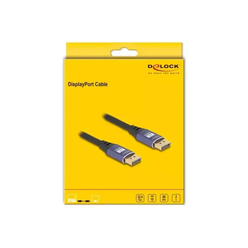 Cavo DisplayPort DeLOCK 8K 60 Hz 2 m viola metallo