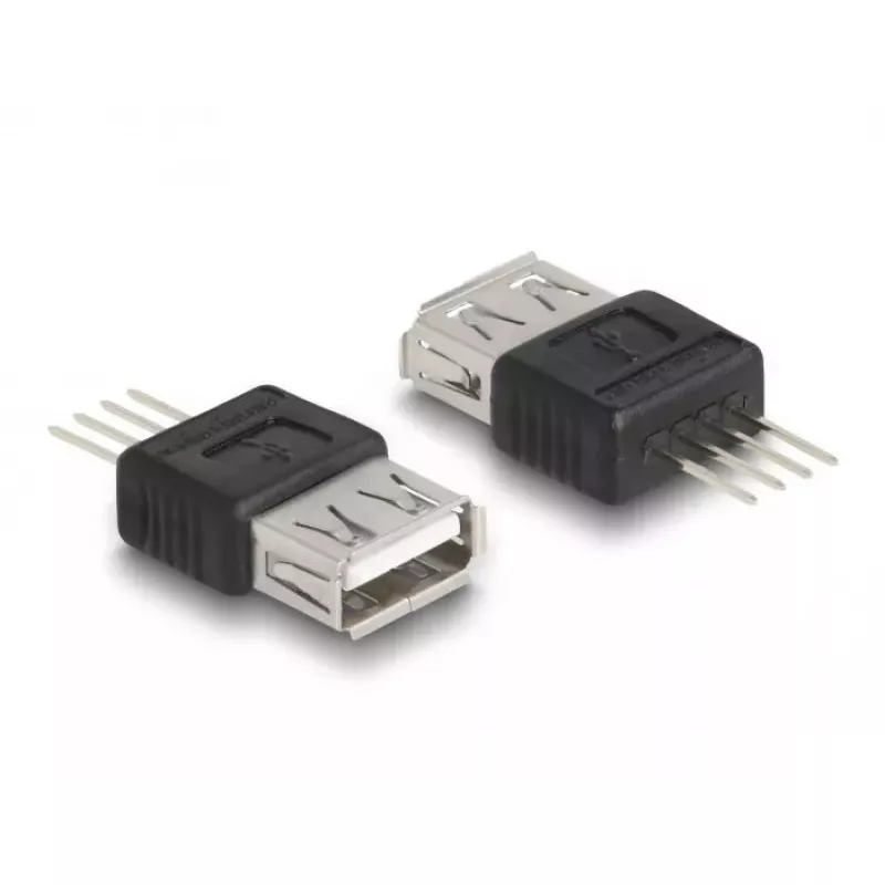 Adattatore DeLOCK USB 2.0 Type-A connettore femmina su 4 pin nero argento 5V