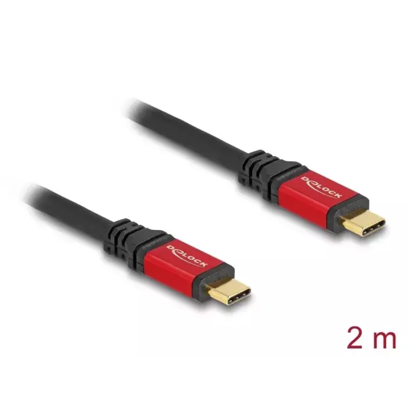 Cavo USB-C DeLOCK USB 2.0 Type-C maschio su maschio 2 m 240 W E-Marker rosso