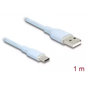 Cavo USB DeLOCK USB 2.0 1 m USB A USB C blu 81222
