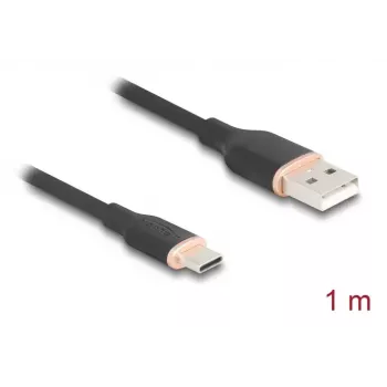 Cavo USB DeLOCK USB 2.0 1 m USB A USB C nero