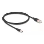 Cavo USB DeLOCK USB 2.0 1 m USB A USB C nero