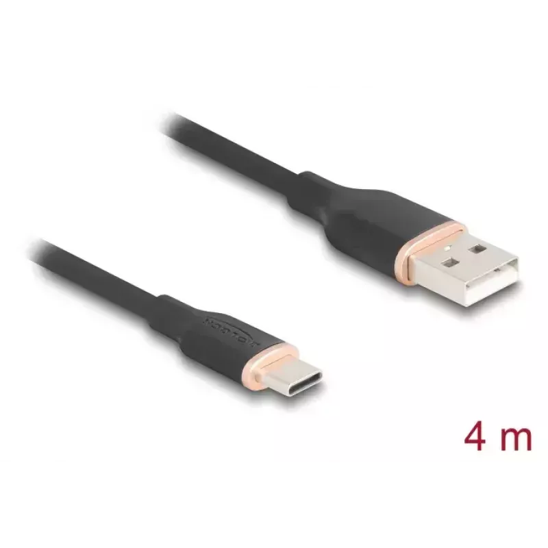 Cavo USB DeLOCK USB 2.0 4 m USB A USB C nero 81228