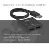 Switch DisplayPort 2 in 1 bidirezionale CLUB3D CSV-1009 — 2 uscite DisplayPort, 8K@60Hz, nero
