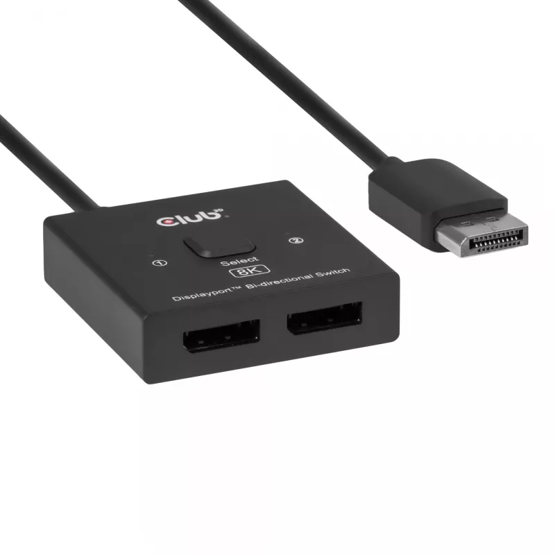 Switch DisplayPort 2 in 1 bidirezionale CLUB3D CSV-1009 — 2 uscite DisplayPort, 8K@60Hz, nero