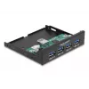 Hub USB 3.2 Gen 1 interno 3,5 pollici DeLOCK 4 porte nero