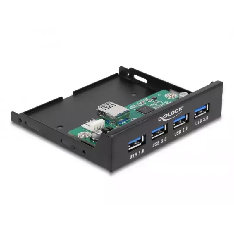 Hub USB 3.2 Gen 1 interno 3,5 pollici DeLOCK 4 porte nero