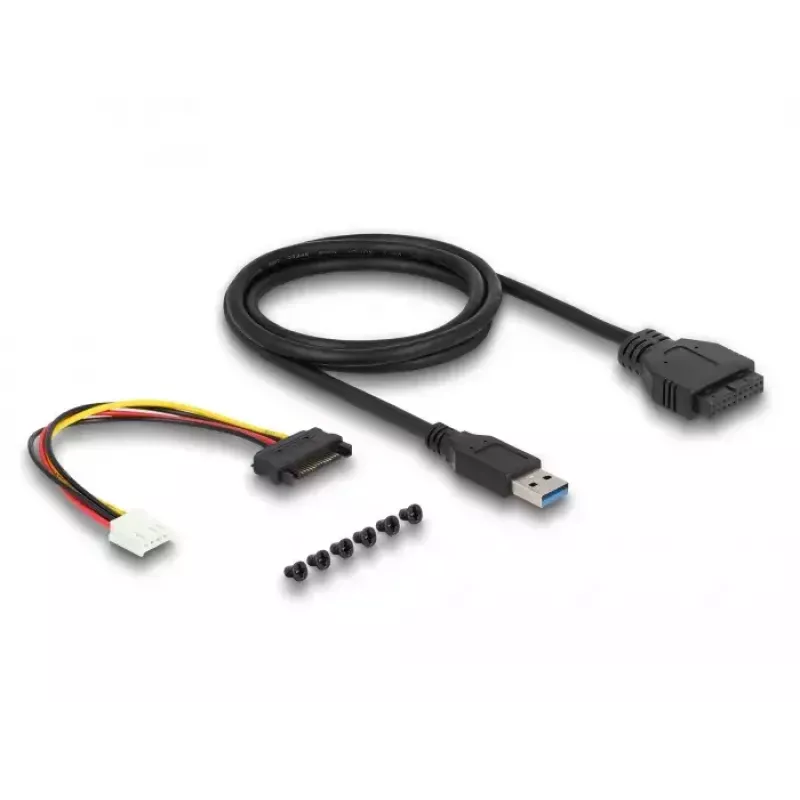 Hub USB 3.2 Gen 1 interno 3,5 pollici DeLOCK 4 porte nero