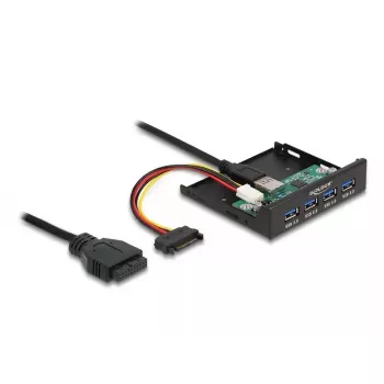 Hub USB 3.2 Gen 1 interno 3,5 pollici DeLOCK 4 porte nero