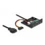Hub USB 3.2 Gen 1 interno 3,5 pollici DeLOCK 4 porte nero