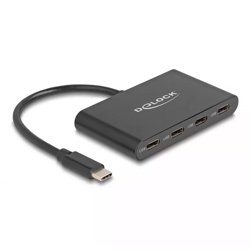 Hub DeLOCK 64129 USB 3.2 Gen 2 Type-C 5000 Mbit/s nero