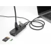 DeLOCK hub USB 3 porte 10 Gbps con lettore SD Micro SD Type-C cavo 60 cm
