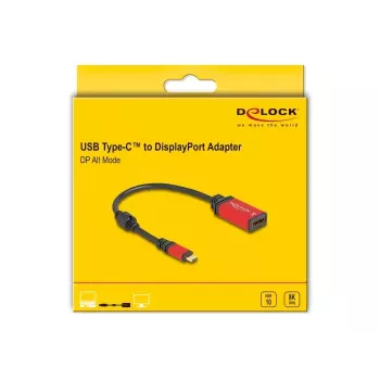 Adattatore DeLOCK USB Type-C su DisplayPort 8K 30 Hz HDR rosso