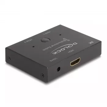 DeLOCK Switch HDMI 2-1 bidirezionale 8K 60 Hz metallo nero