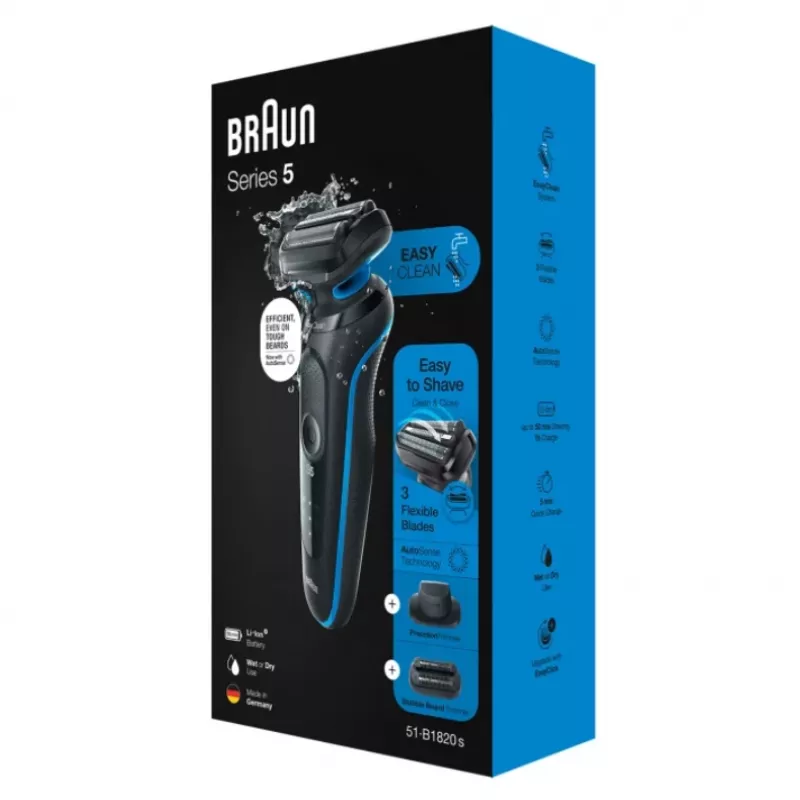 Braun Series 5 51-B1820s rasoio a lamina nero, blu