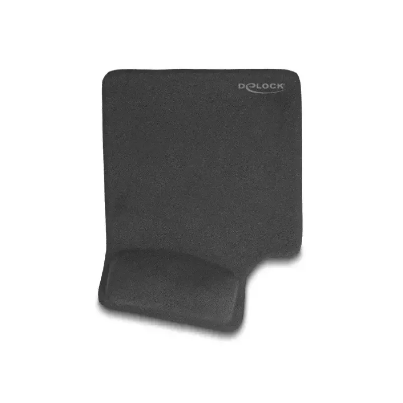 DeLOCK tappetino mouse ergonomico con poggiapolsi in gel per mancini nero