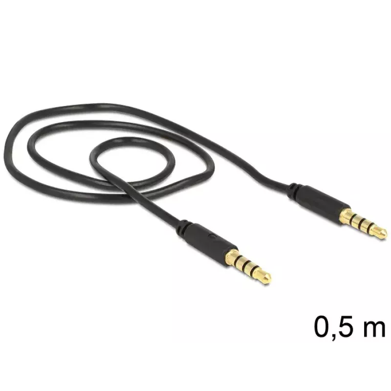 Cavo audio DeLOCK 3,5 mm – 3,5 mm 0,5 m nero