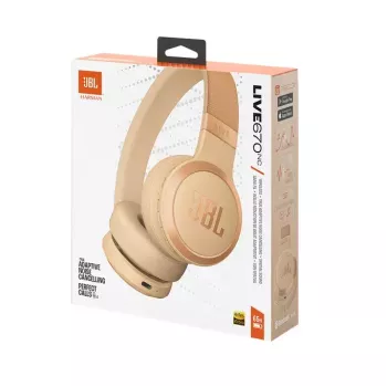 JBL Live 670NC headset wireless ad archetto per chiamate/musica Bluetooth sabbia