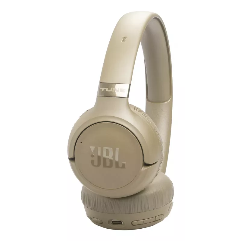 Headset JBL Tune 680NC, con filo e wireless (Bluetooth, USB-C), circumaurale, archetto, beige, 20–20000 Hz, 161 g