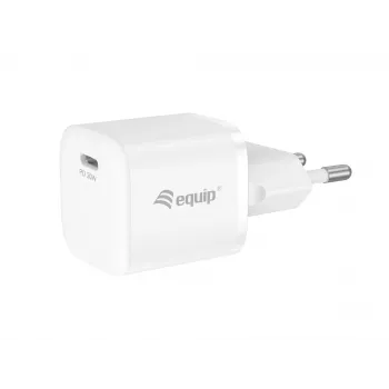Equip Caricabatterie USB-C PD 20W 1 porta da interno AC Bianco 100-240V