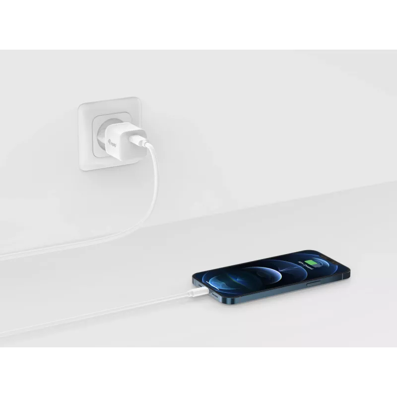 Equip Caricabatterie USB-C PD 20W 1 porta da interno AC Bianco 100-240V