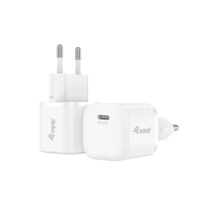 Equip Caricabatterie USB-C PD 20W 1 porta da interno AC Bianco 100-240V