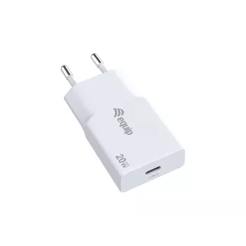 Caricabatterie da parete EQUIP 1 porta 20W GaN USB-C PD — ingresso 100–240V, uscita max 12V, bianco