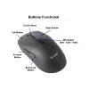 Mouse wireless EQUIP dual mode ambidestro 6 tasti, ottico 1600 DPI, RF + Bluetooth, nero