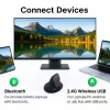 Mouse wireless verticale ergonomico EQUIP per destrimani, 1600 DPI, RF Wireless + Bluetooth, ricaricabile, 6 tasti, nero