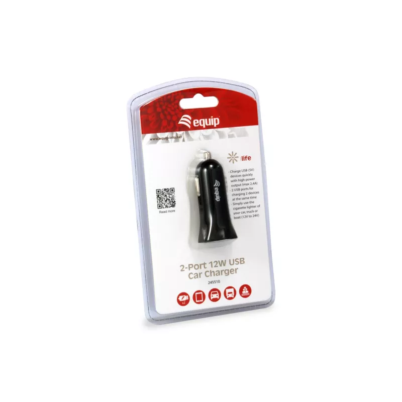 Caricabatterie universale Equip 245510 nero da accendisigari auto