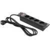 Ciabatta QOLTEC 54603 — montabile a rack 1U, ingresso 16A, 4× prese Schuko