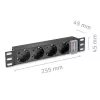 Ciabatta QOLTEC 54603 — montabile a rack 1U, ingresso 16A, 4× prese Schuko