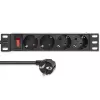 Ciabatta QOLTEC 54603 — montabile a rack 1U, ingresso 16A, 4× prese Schuko
