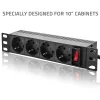 Ciabatta QOLTEC 54603 — montabile a rack 1U, ingresso 16A, 4× prese Schuko