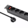 Ciabatta QOLTEC 54603 — montabile a rack 1U, ingresso 16A, 4× prese Schuko