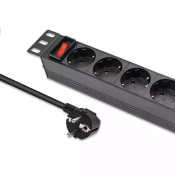 Ciabatta QOLTEC 54603 — montabile a rack 1U, ingresso 16A, 4× prese Schuko