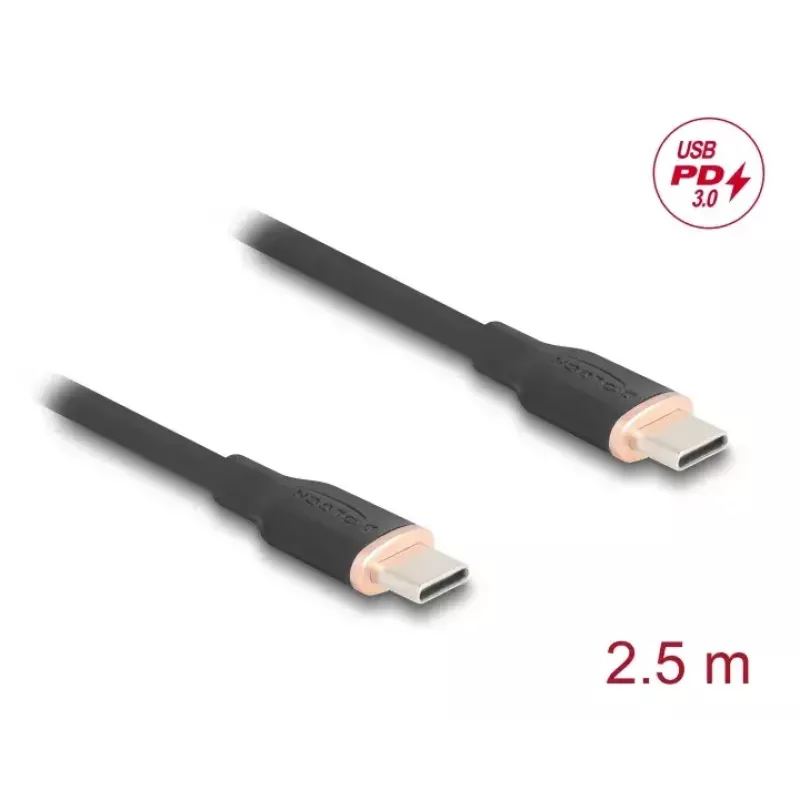 Cavo USB DeLOCK 81239 2,5 m USB-C nero USB 2.0 0,48 Gbit/s