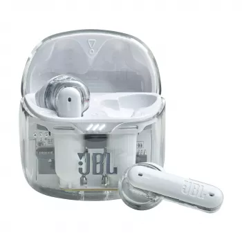 JBL Tune Flex Ghost Edition Headset True Wireless Stereo (TWS) In-ear Chiamate/Musica Bluetooth Trasparente, Bianco