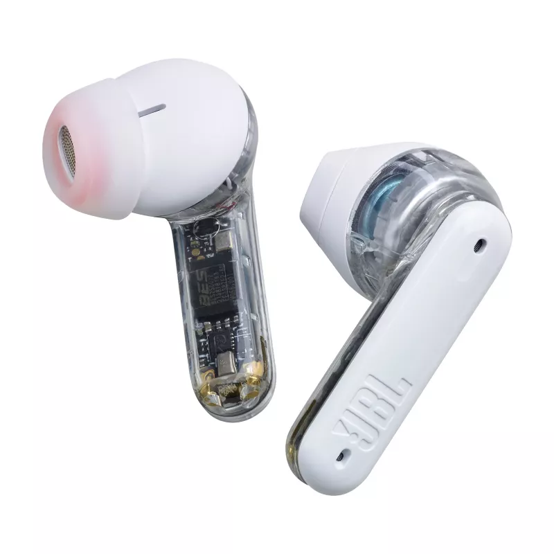 JBL Tune Flex Ghost Edition Headset True Wireless Stereo (TWS) In-ear Chiamate/Musica Bluetooth Trasparente, Bianco