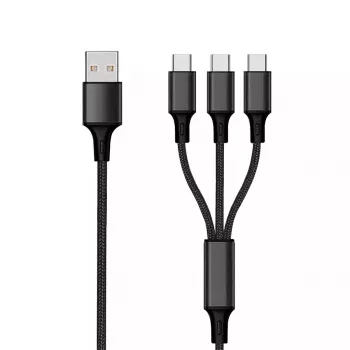 Cavo USB 2GO 797156 1,5 m USB B 3 x USB C nero
