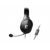 MSI IMMERSE GH20 Headset gaming '3,5 mm inline con accessorio splitter audio, nero, driver da 40 mm, microfono unidirezionale, compatibilità PC e multipiattaforma'