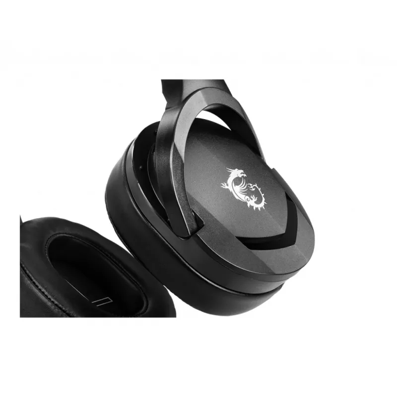 MSI IMMERSE GH20 Headset gaming '3,5 mm inline con accessorio splitter audio, nero, driver da 40 mm, microfono unidirezionale, compatibilità PC e multipiattaforma'