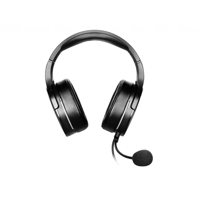 MSI IMMERSE GH20 Headset gaming '3,5 mm inline con accessorio splitter audio, nero, driver da 40 mm, microfono unidirezionale, compatibilità PC e multipiattaforma'