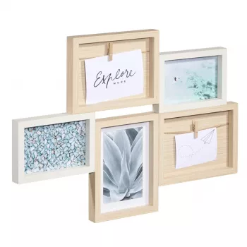 Portafoto multiplo Hama Kalmar rovere bianco MDF