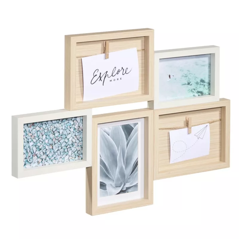 Portafoto multiplo Hama Kalmar rovere bianco MDF