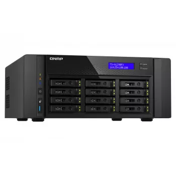 NAS Tower QNAP TS-h1290FX — EPYC 7302P 3,0 GHz, 128 GB DDR4, 12 alloggiamenti, QuTS hero, nero