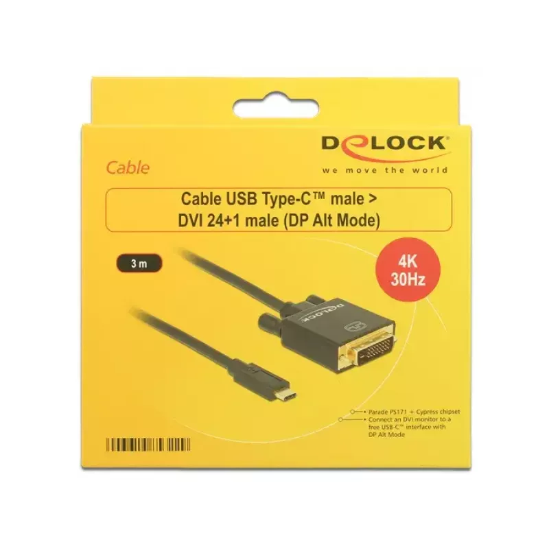Adattatore USB-C a DVI DeLOCK 3m 85322